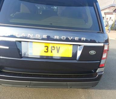 UK Number Plate 3 PV