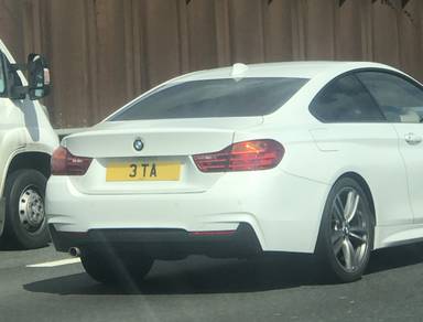 UK Number Plate 3 TA