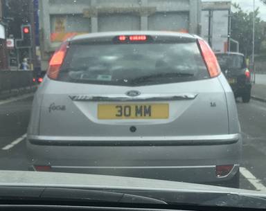 UK Number Plate 30 MM