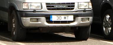 UK Number Plate 30 MT