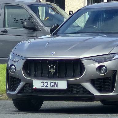UK Number Plate 32 GN on a 2026 Grey Maserati