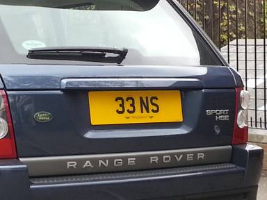 UK Number Plate 33 NS