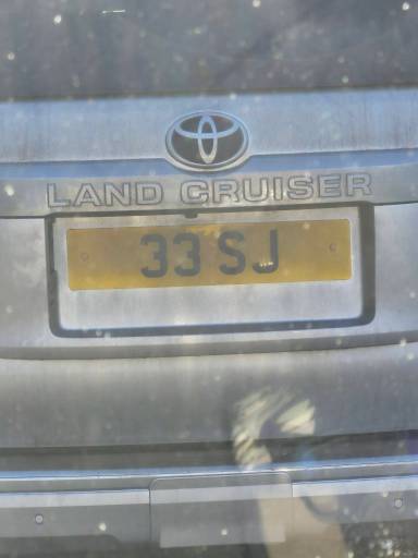 UK Number Plate 33 SJ on a 2018 Silver Toyota