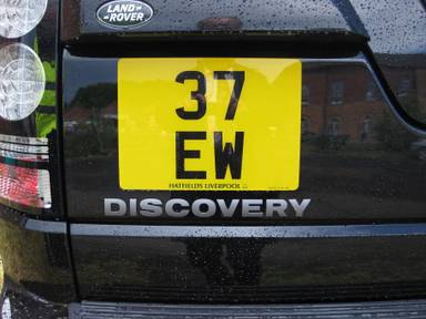UK Number Plate 37 EW