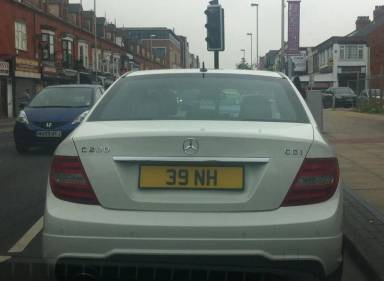 UK Number Plate 39 NH
