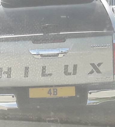 UK Number Plate 4 B