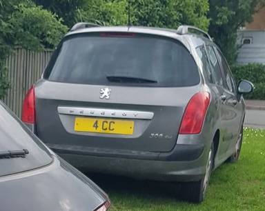 UK Number Plate 4 CC