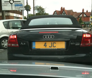 UK Number Plate 4 JC