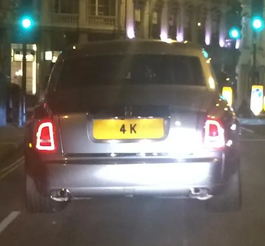 UK Number Plate 4 K