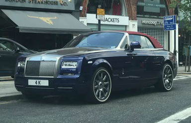 UK Number Plate 4 K