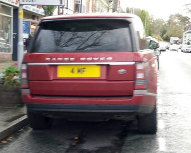 UK Number Plate 4 MF