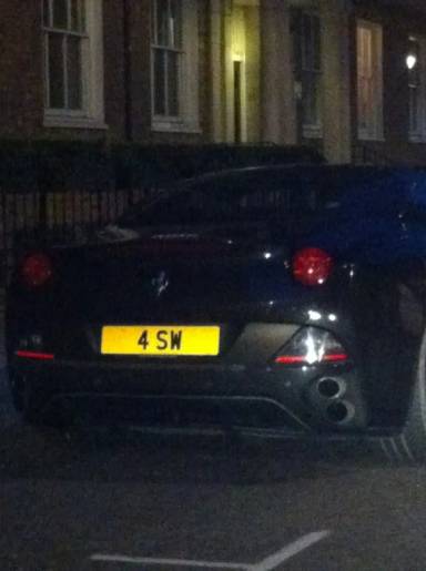 UK Number Plate 4 SW