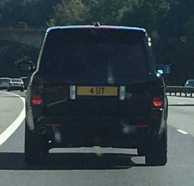 UK Number Plate 4 UT