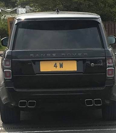 UK Number Plate 4 W