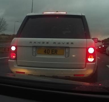 UK Number Plate 40 ER