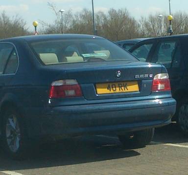 UK Number Plate 40 RK