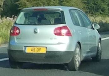 UK Number Plate 45 DP