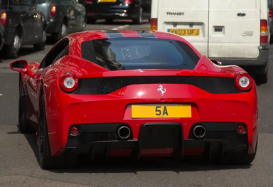 UK Number Plate 5 A