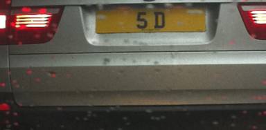 UK Number Plate 5 D