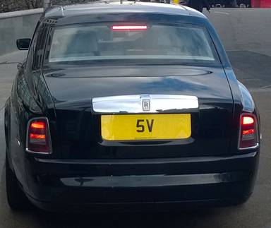 UK Number Plate 5 V