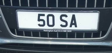 UK Number Plate 50 SA