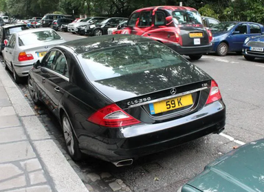 UK Number Plate 59 K on a 2016 Black Mercedes-Benz