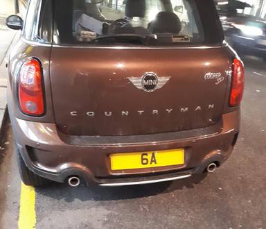 UK Number Plate 6 A
