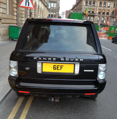 UK Number Plate 6 EF
