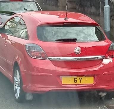 UK Number Plate 6 Y