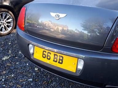 UK Number Plate 66 BB on a 2006 Grey Bentley