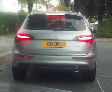 UK Number Plate 68 DK