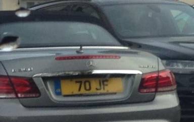 UK Number Plate 70 JF