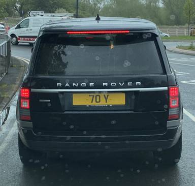 UK Number Plate 70 Y