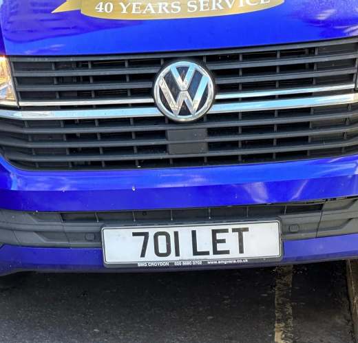 701 LET number plate – Pimlico Plumbers