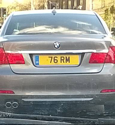 UK Number Plate 76 RM