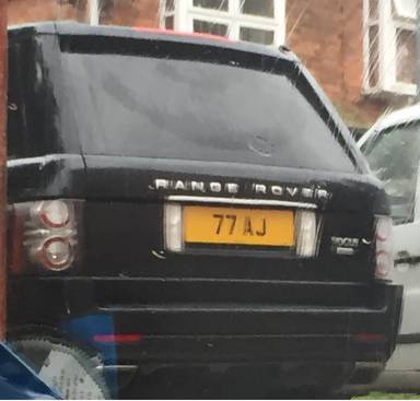 UK Number Plate 77 AJ