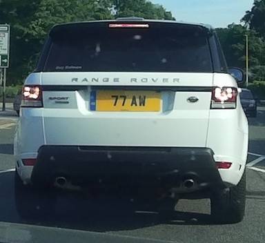 UK Number Plate 77 AW