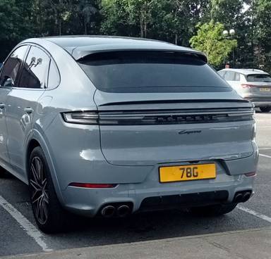 UK Number Plate 78 G on a 2024 Grey Porsche Phantom