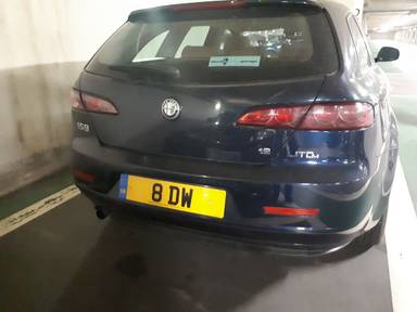 UK Number Plate 8 DW