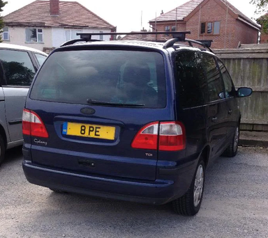 UK Number Plate 8 PE