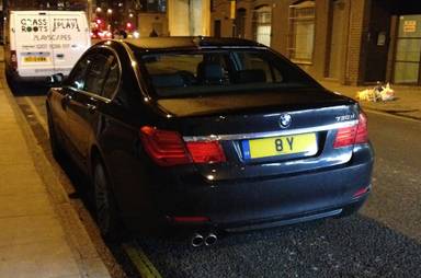 UK Number Plate 8 Y on a 2019 Black BMW