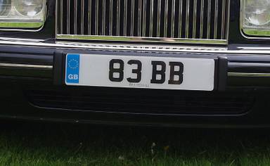 UK Number Plate 83 BB
