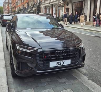 UK Number Plate 83 X on a Q8