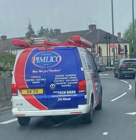 84 TH number plate – Pimlico Plumbers