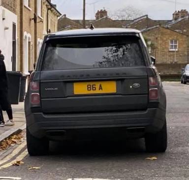 UK Number Plate 86 A