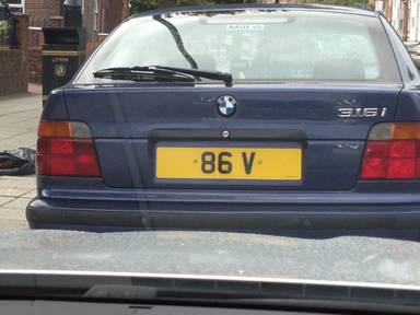 UK Number Plate 86 V