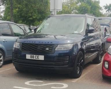 UK Number Plate 88 CE on a 2026 Blue Land Rover
