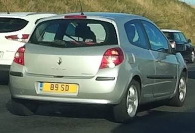 UK Number Plate 89 SD