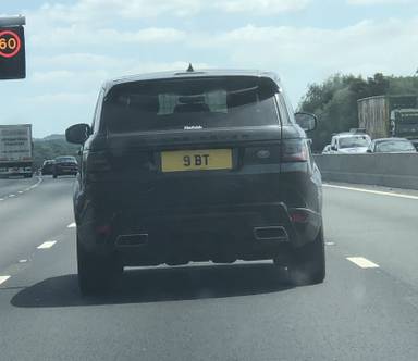 UK Number Plate 9 BT