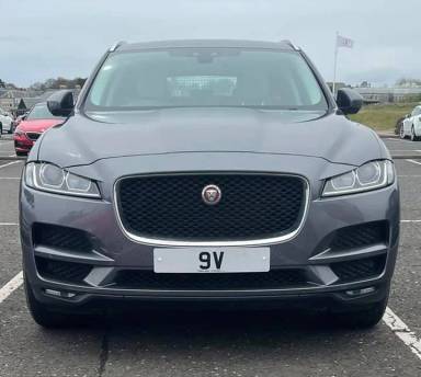 UK Number Plate 9 V on a 2016 Grey Jaguar F-Pace